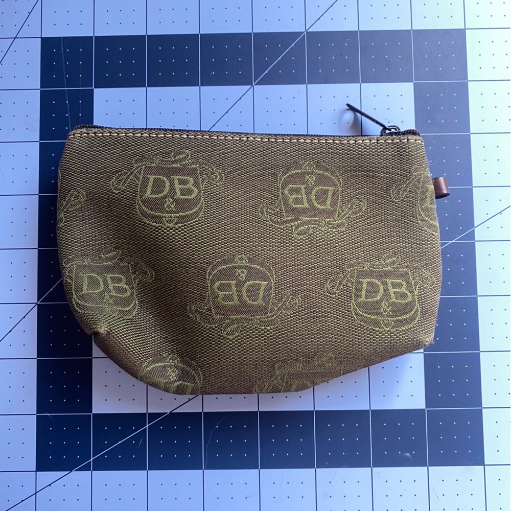 Dooney & Bourke Canvas Green Logo Coin Purse Pouch Small - Picture 4 of 7